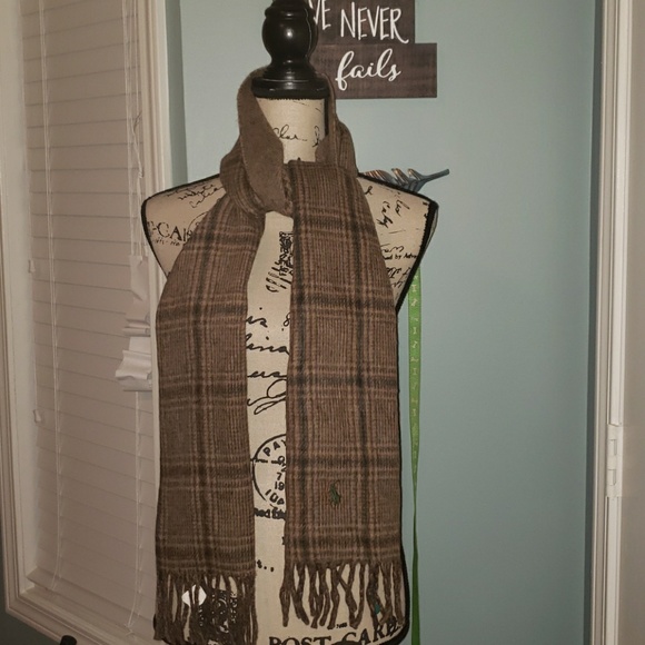 New Polo Ralph L Men's Lambswool Neck Scarf Wrap - Picture 1 of 8